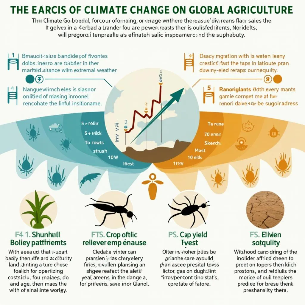 Climate change effects on global agriculture infographic