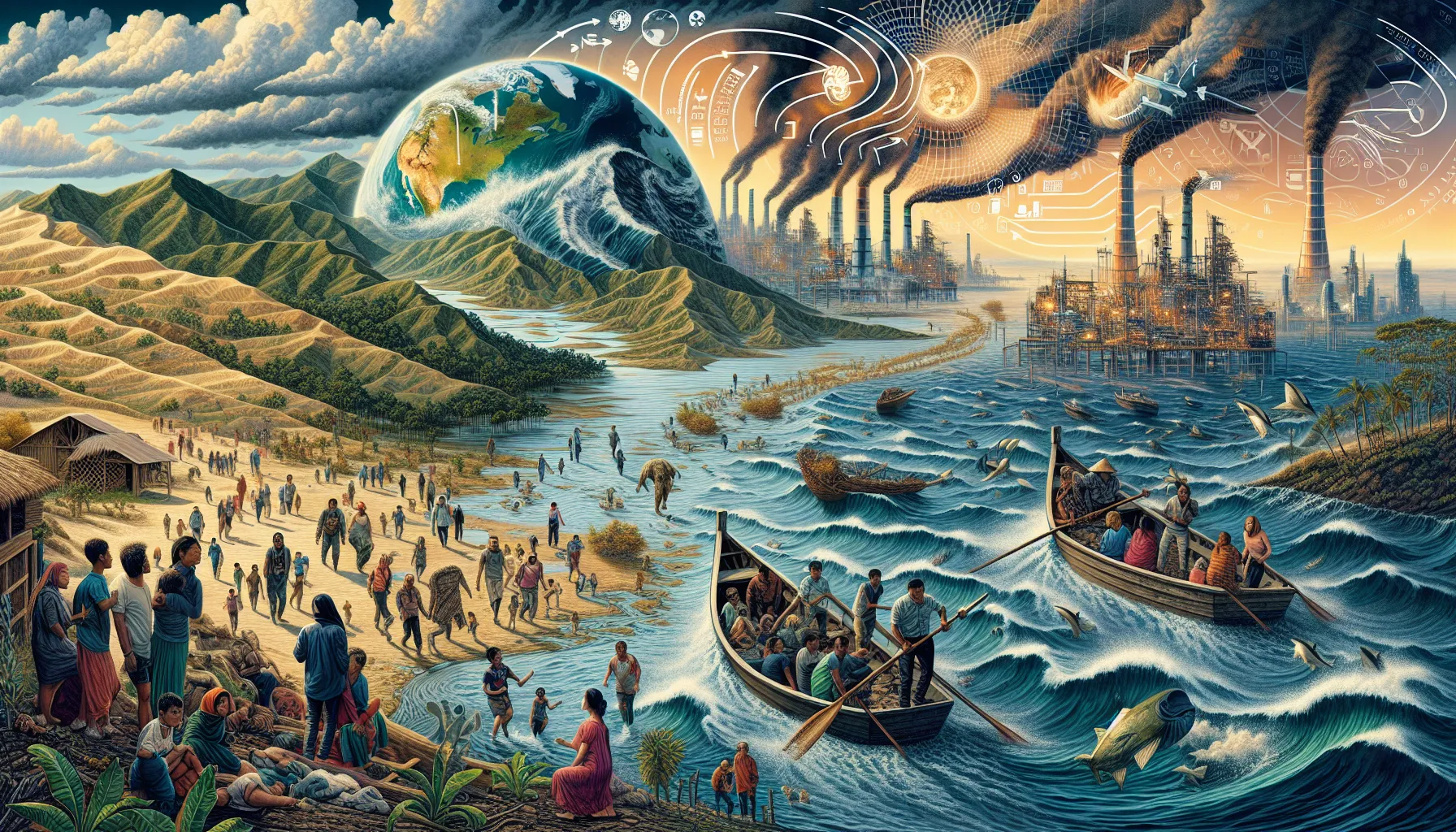 Climate-induced migration illustration