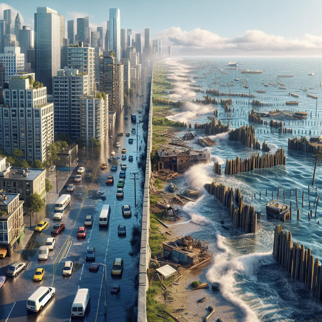 Coastal city affected by climate change