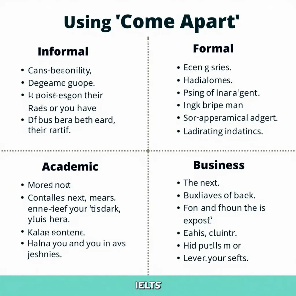 Contextual usage of 'come apart' in IELTS