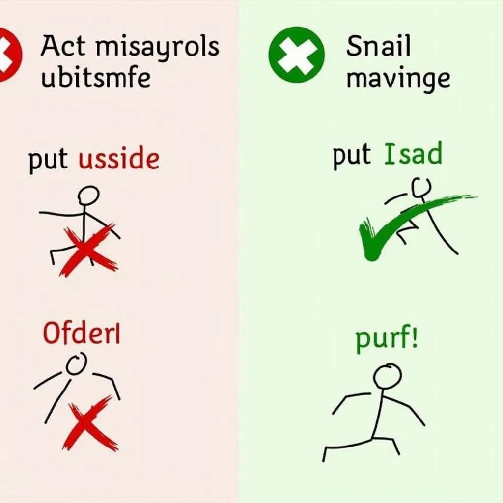 Visual guide to common mistakes with 'put aside'