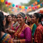 People celebrating at a community festival