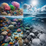 Coral reef affected by climate change