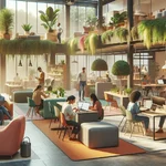 Modern coworking space interior