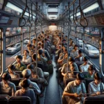 Crowded Bus Commuters