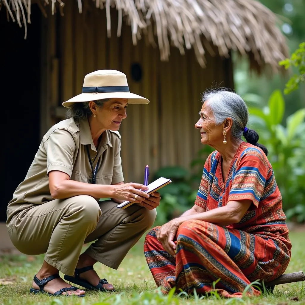 Cultural anthropologist conducting fieldwork