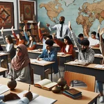 Diverse students in a classroom