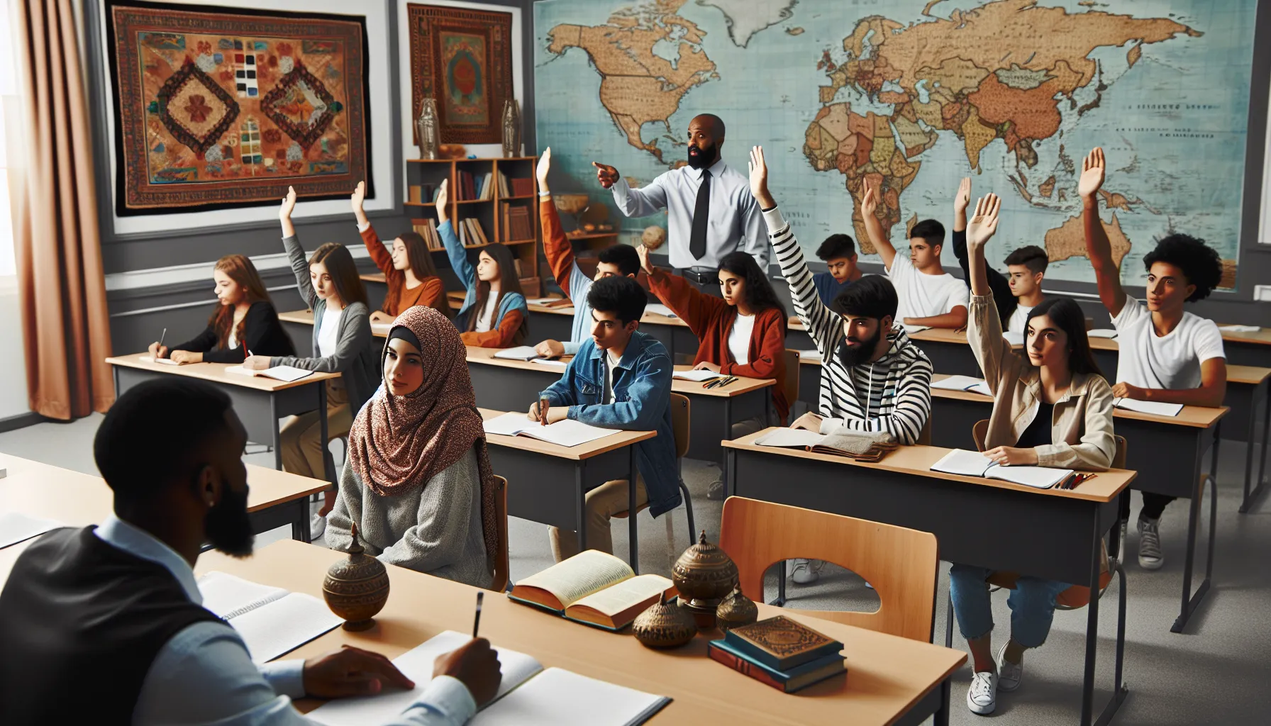 Diverse students in a classroom