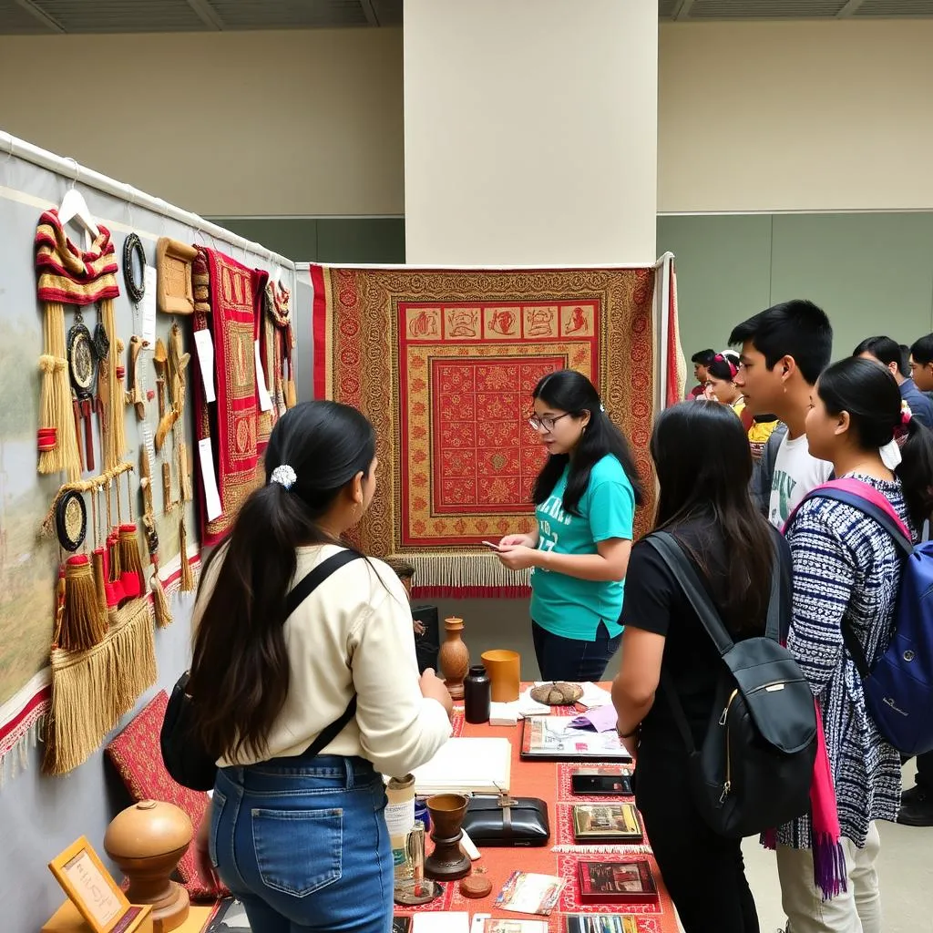 International student collaboration at a cultural fair