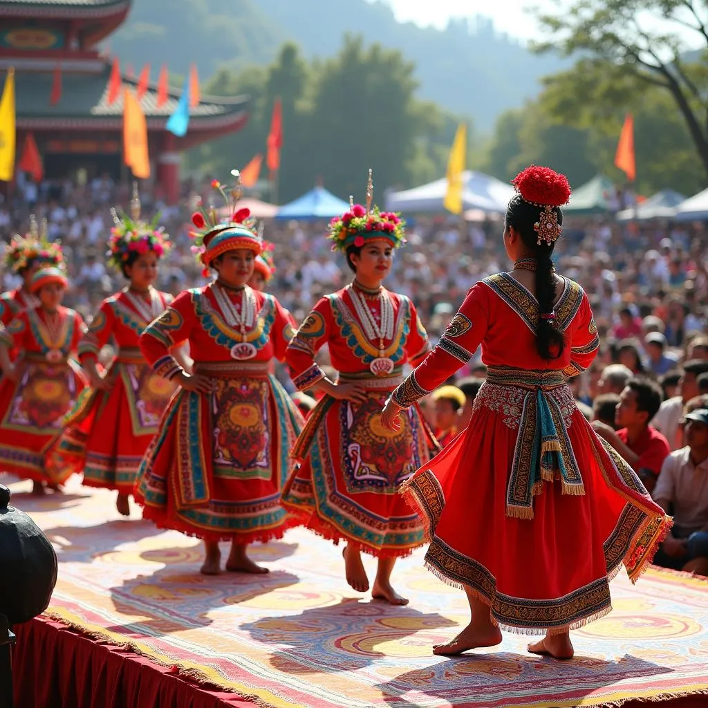 Traditional dancers performing at a cultural festival