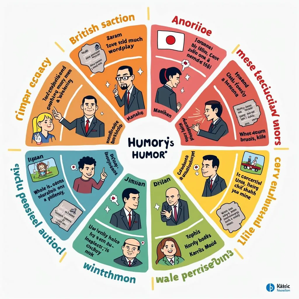 Illustration of humor differences across cultures