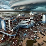 Hospital damaged by climate change