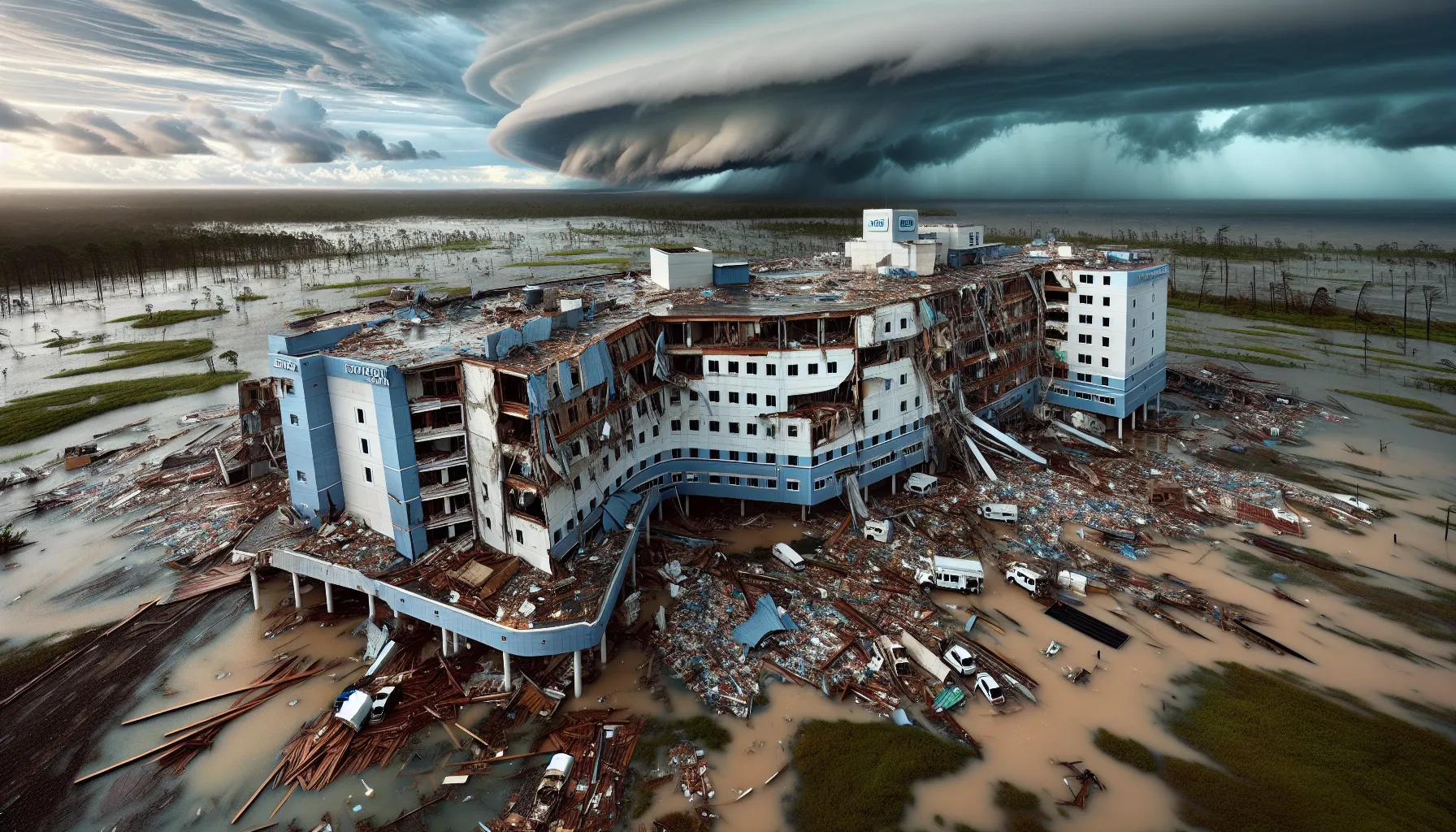 Hospital damaged by climate change