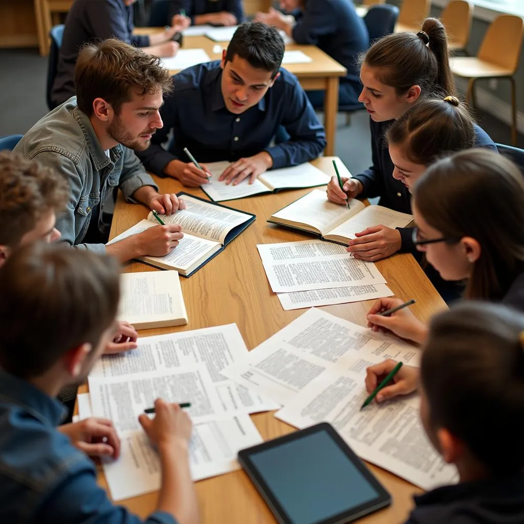 Students preparing for a debate