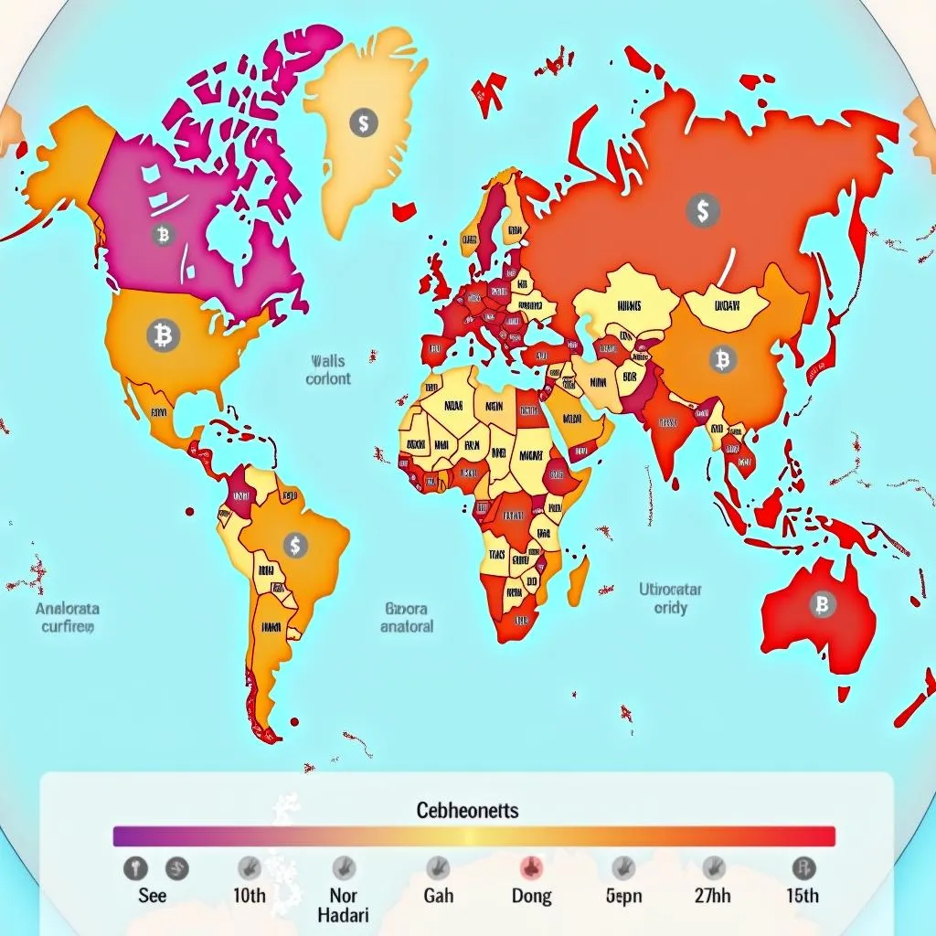 Global digital currency adoption map