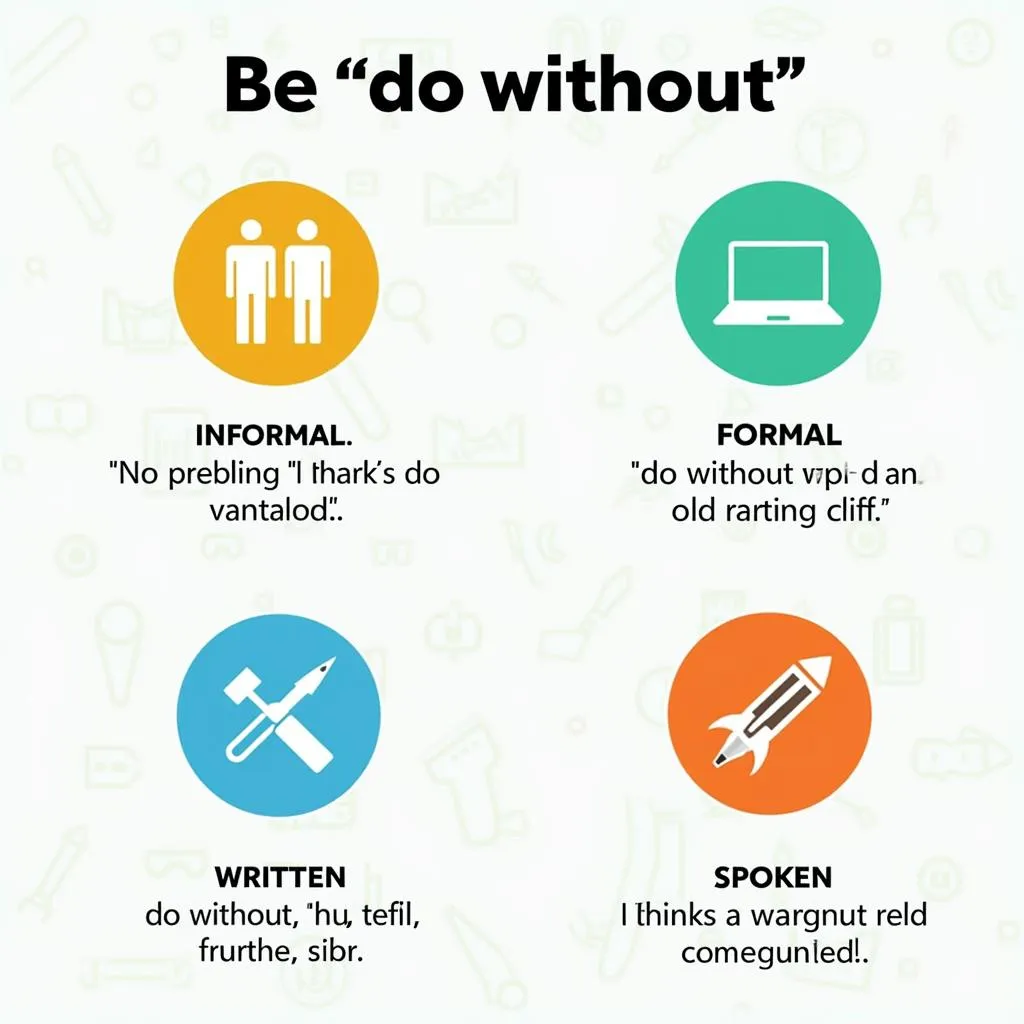 Various contexts of using 'do without' phrasal verb