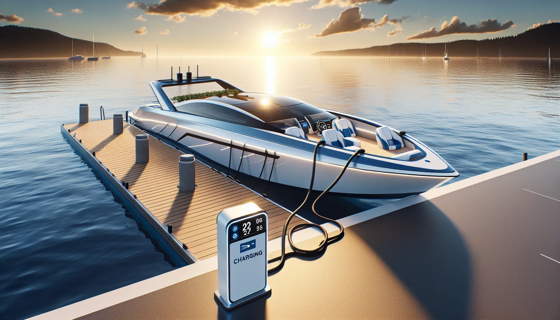 Electric Boat Charging at Dock