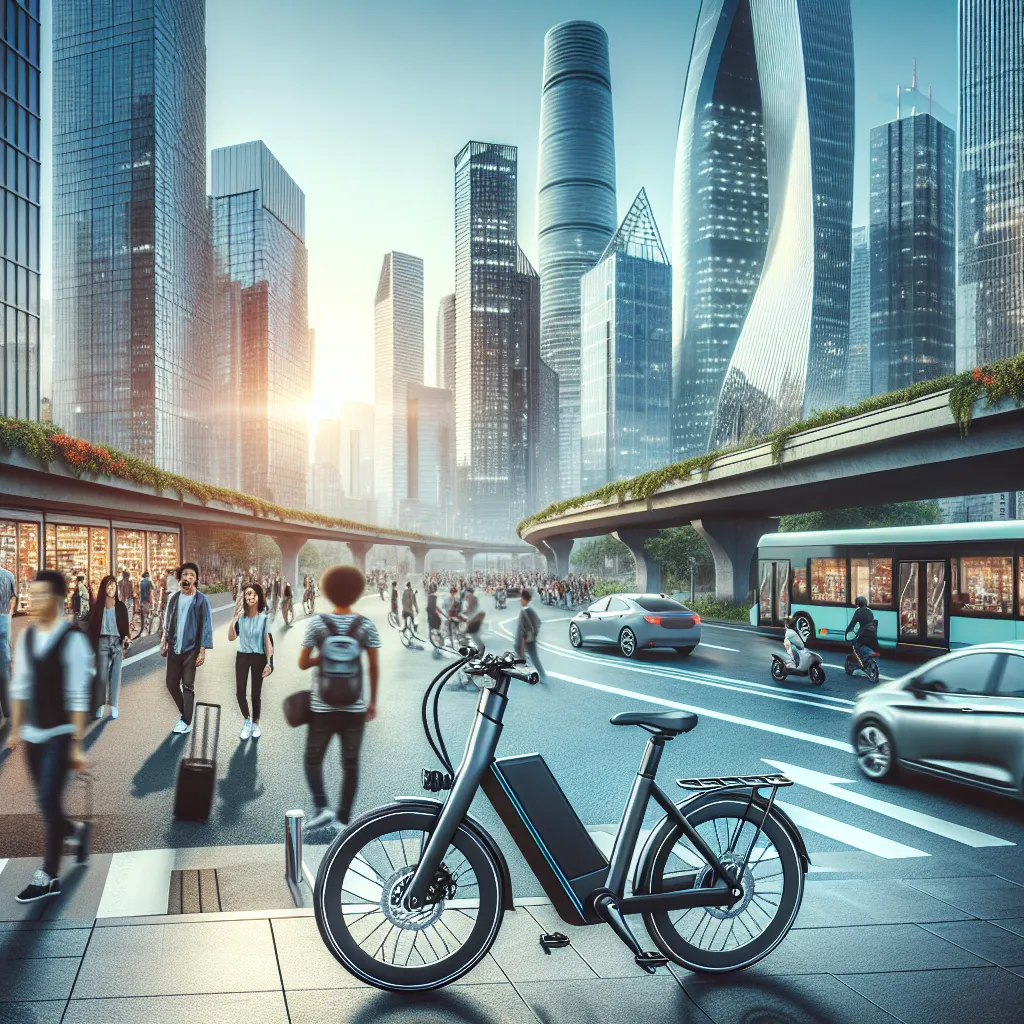 Electric bike in urban setting