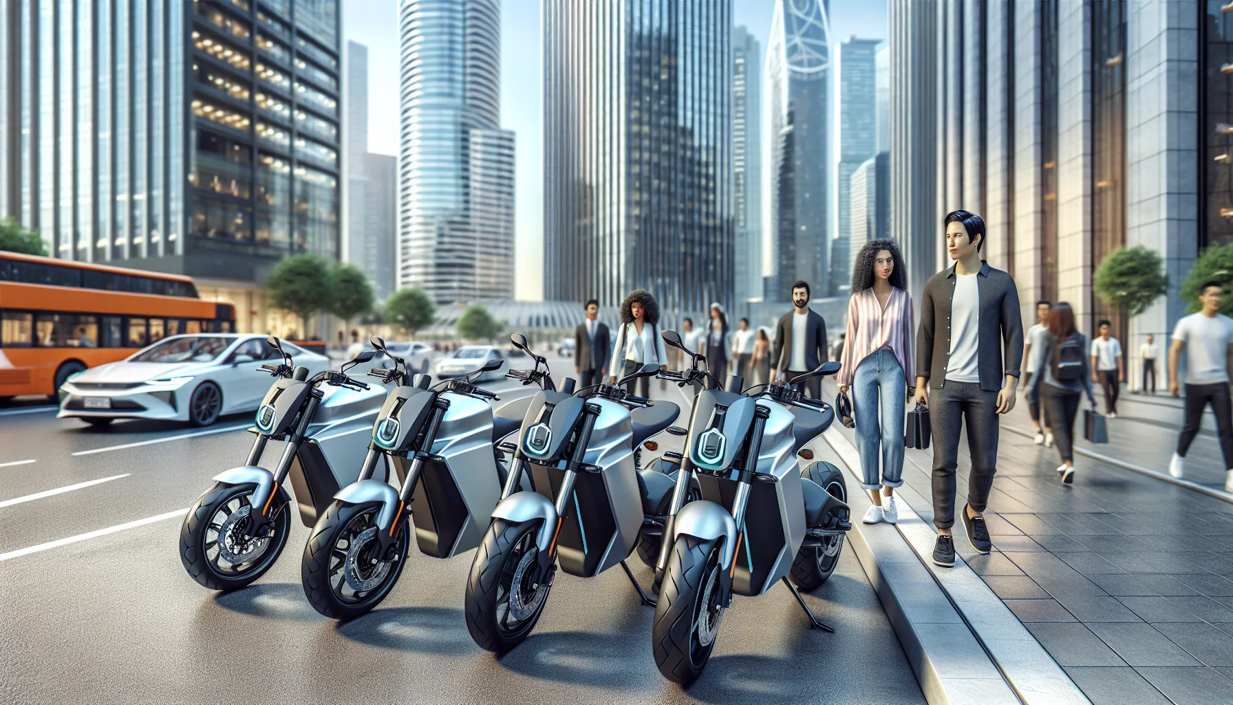 Electric motorcycles in urban environment