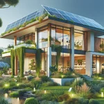 Energy-efficient home with solar panels