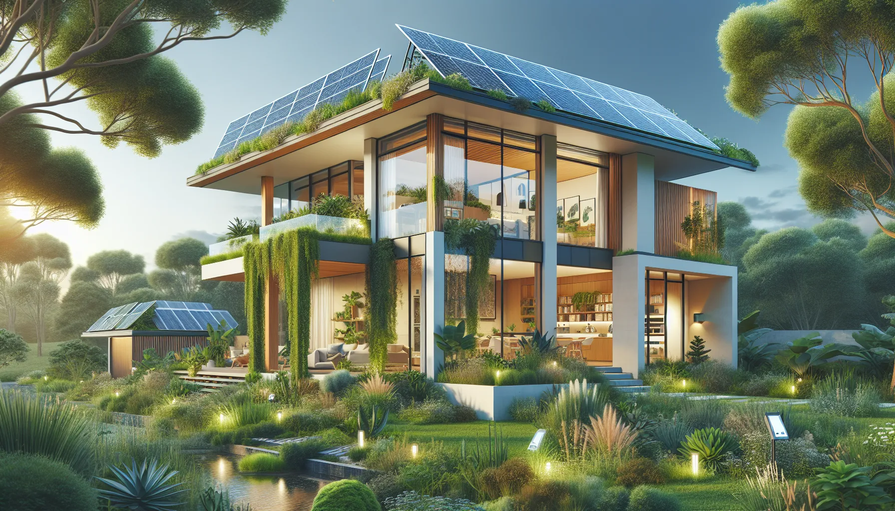 Energy-efficient home with solar panels