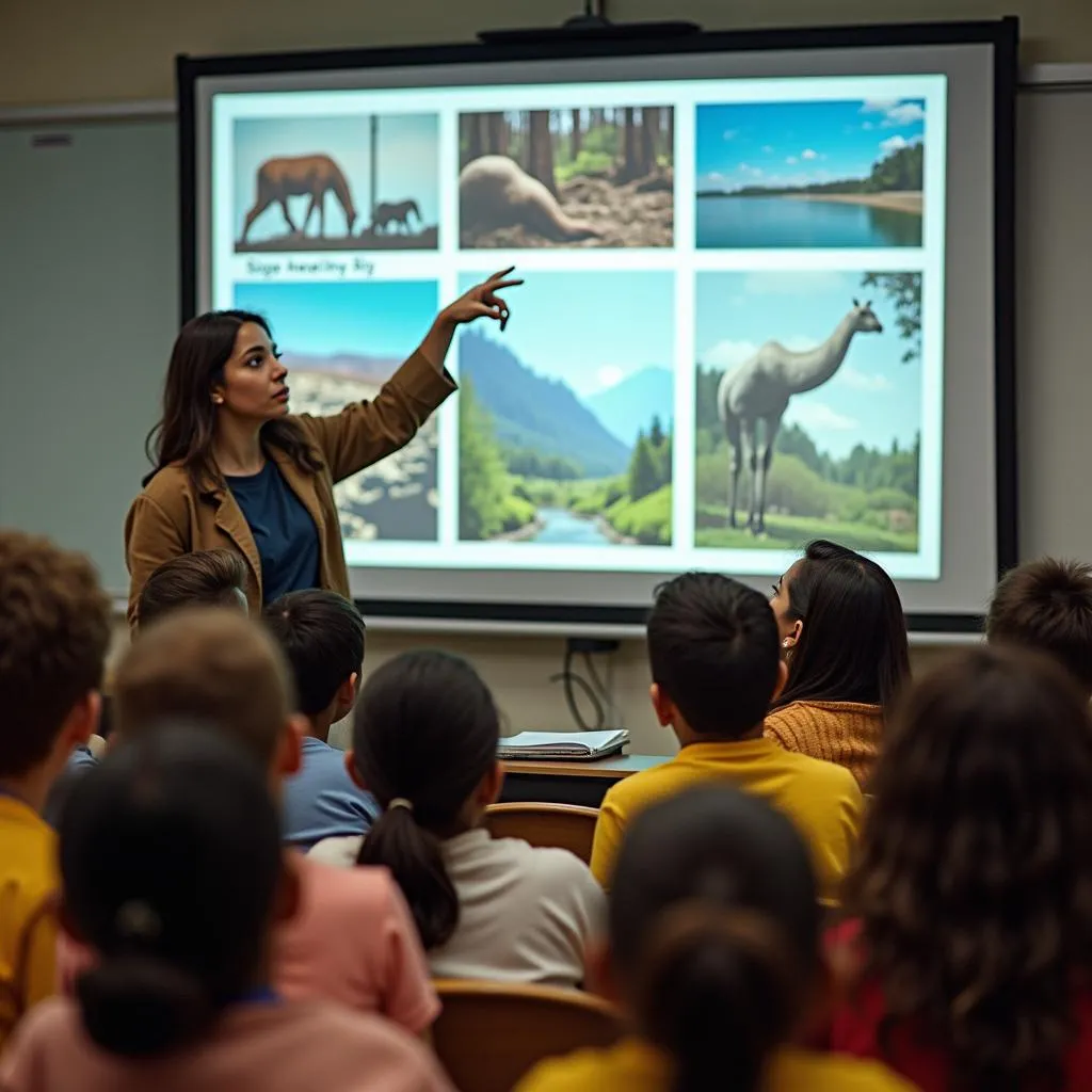 Environmental awareness education in classroom