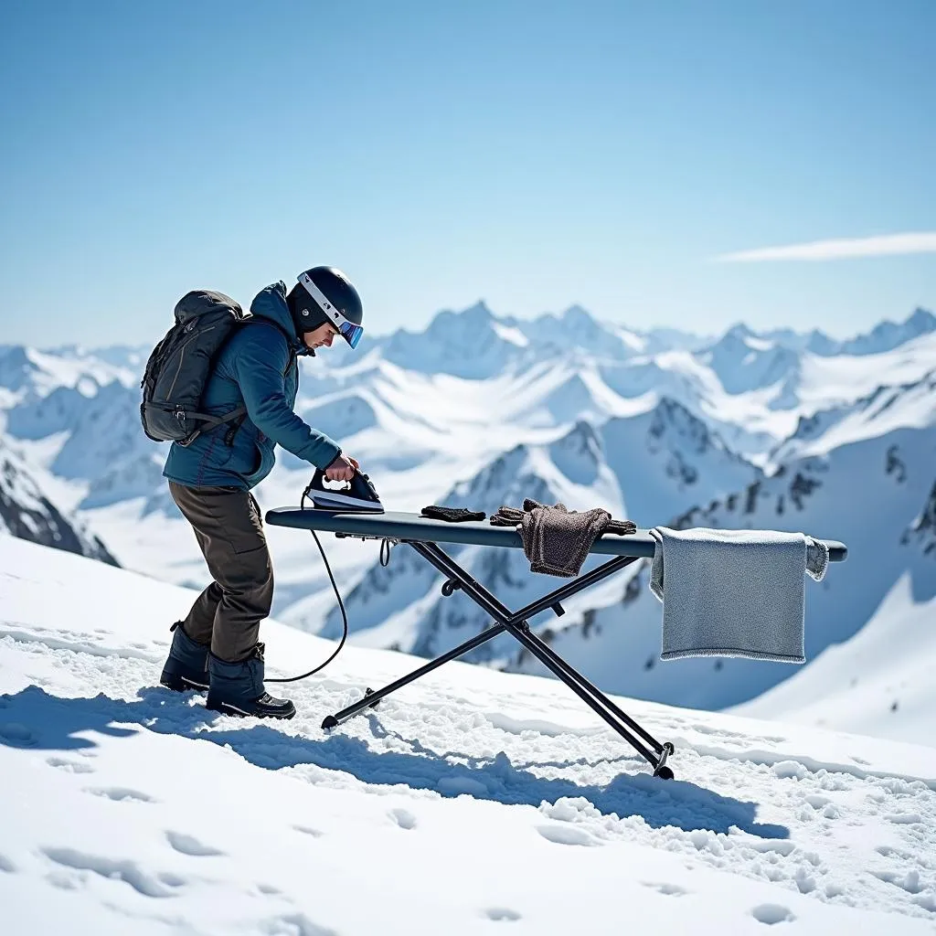 Extreme ironing as an unusual hobby