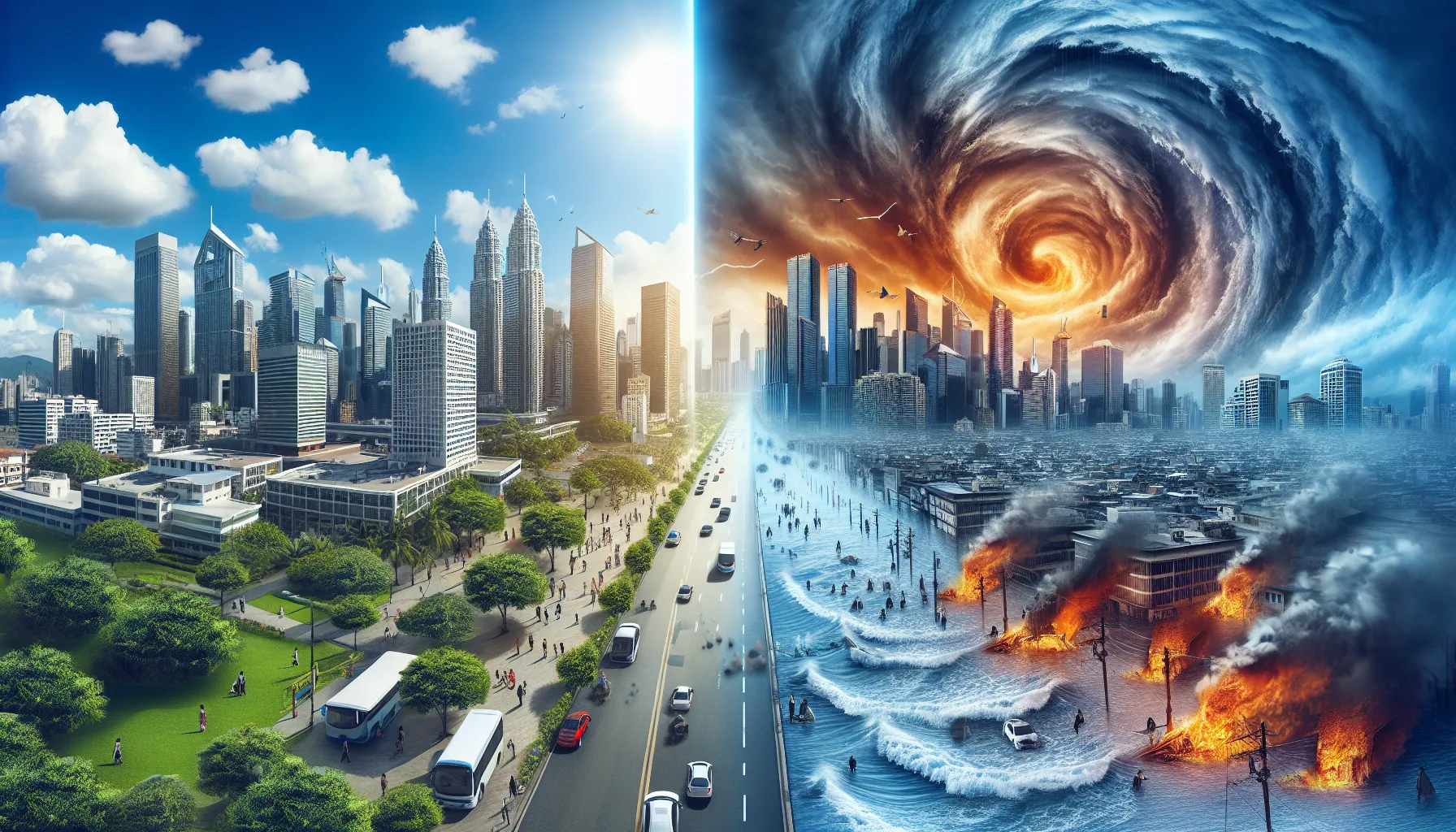 Extreme weather events caused by climate change