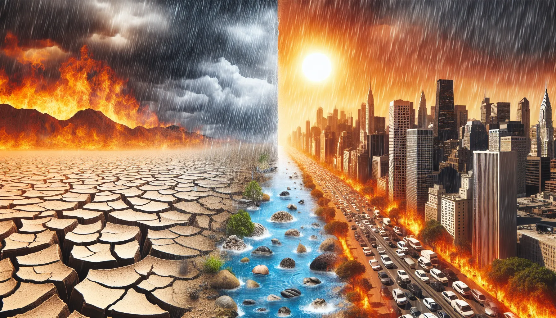 Extreme weather patterns caused by climate change