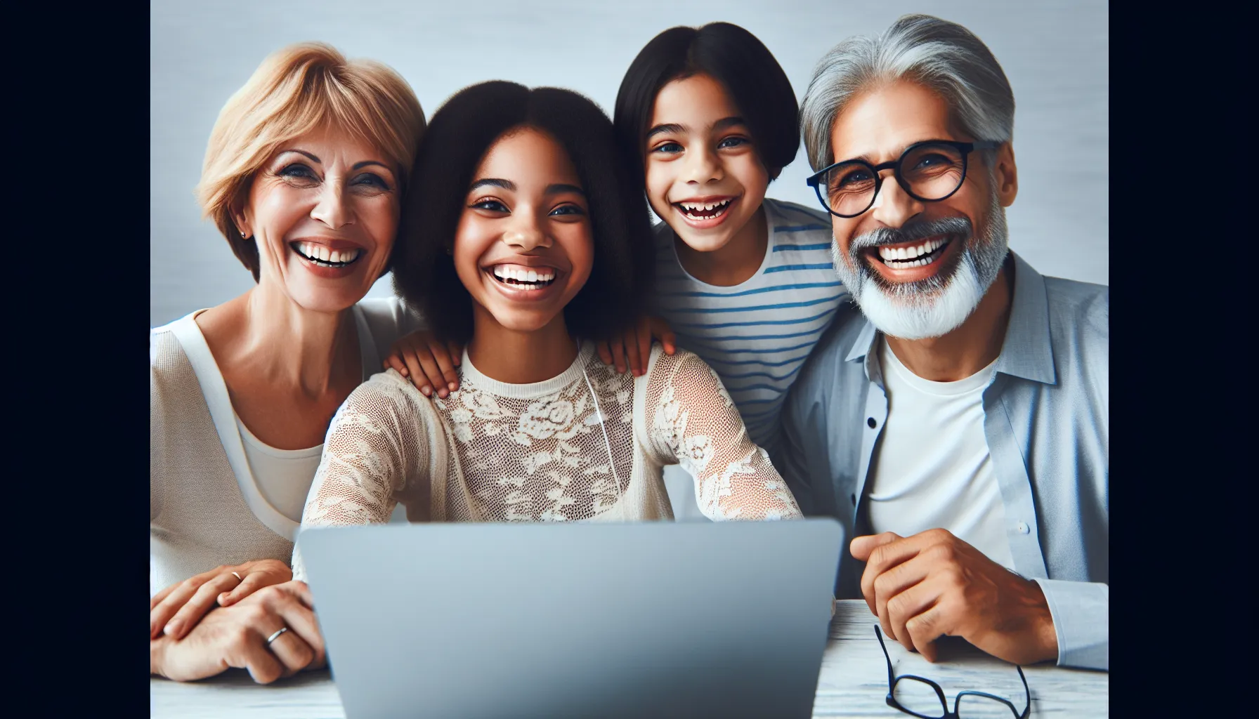 Family using video call