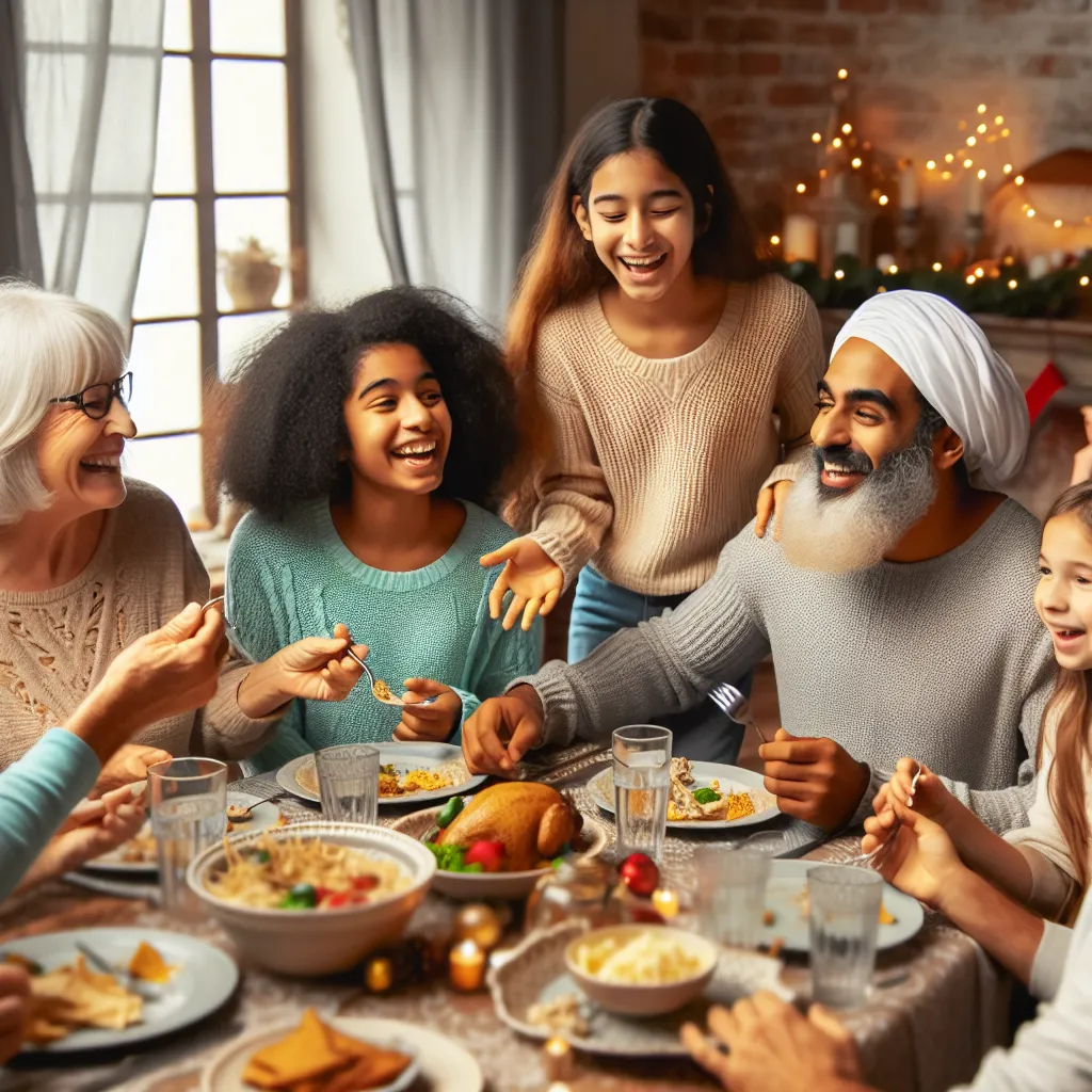 Family celebration scene