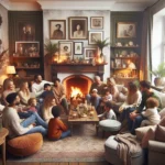 Family gathering in a cozy living room