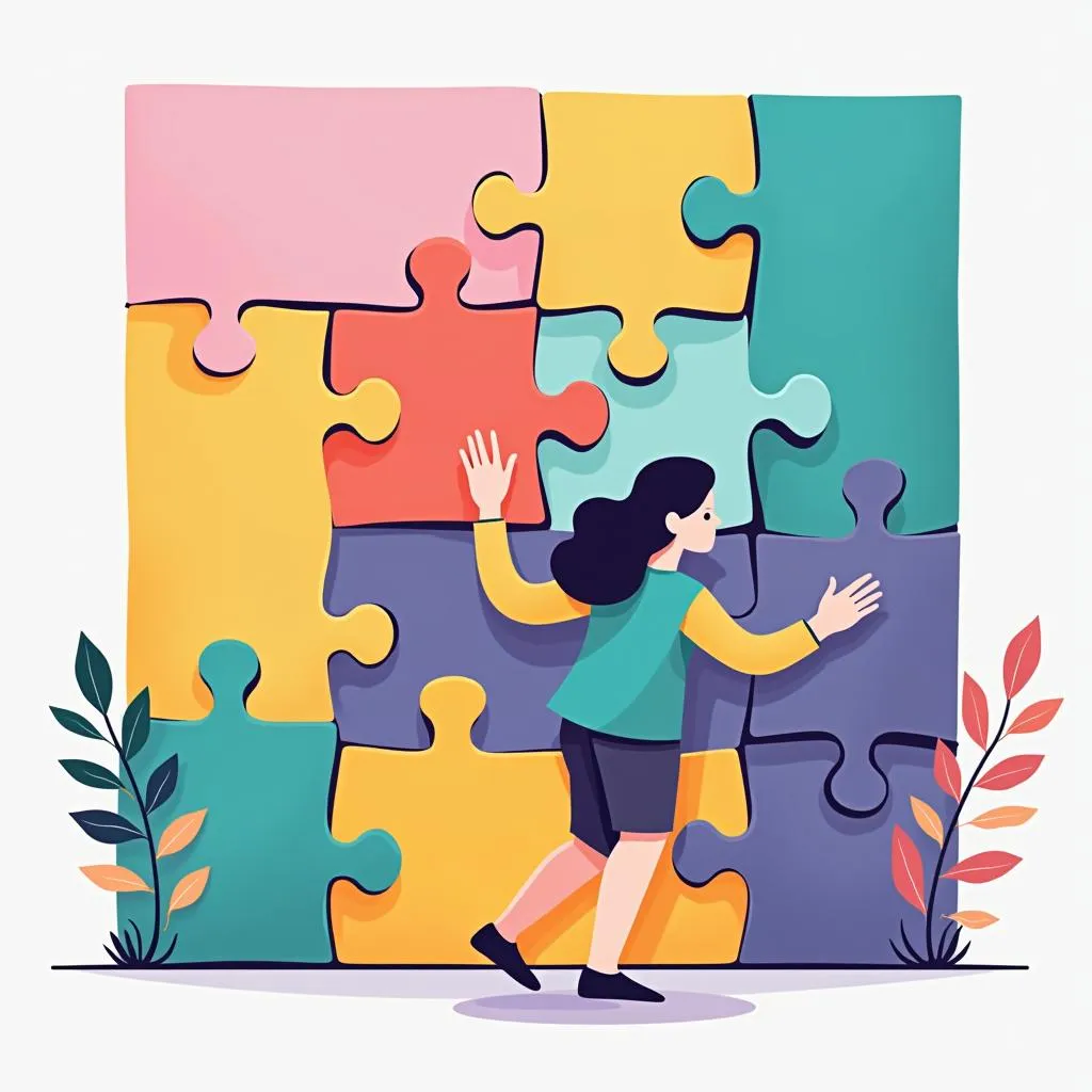 Visualizing 'fit in with' as a puzzle piece