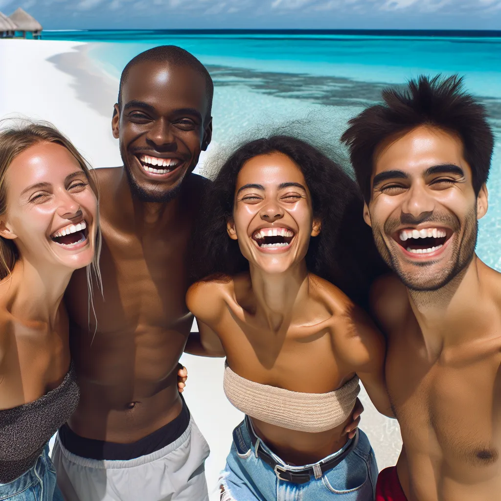 Friends enjoying a beach trip