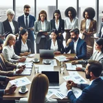 Group of diverse leaders having a meeting