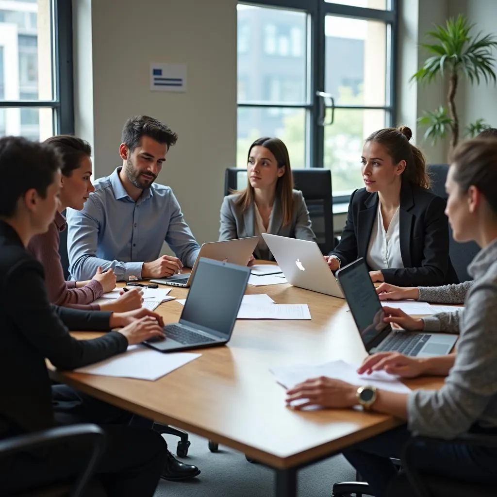 Professionals getting down to business in a meeting