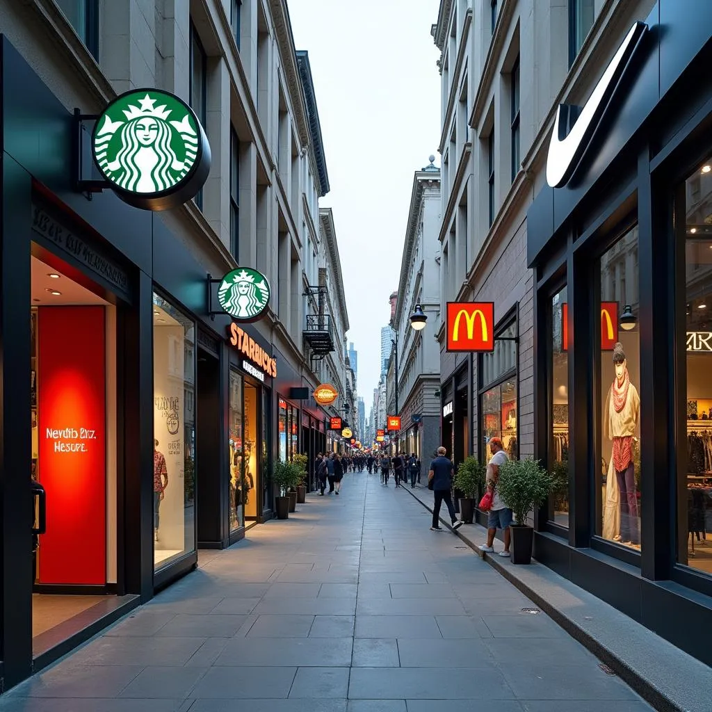 Global brands on a busy high street