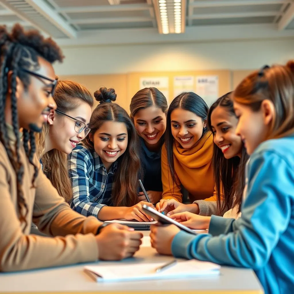 Global classroom with diverse students