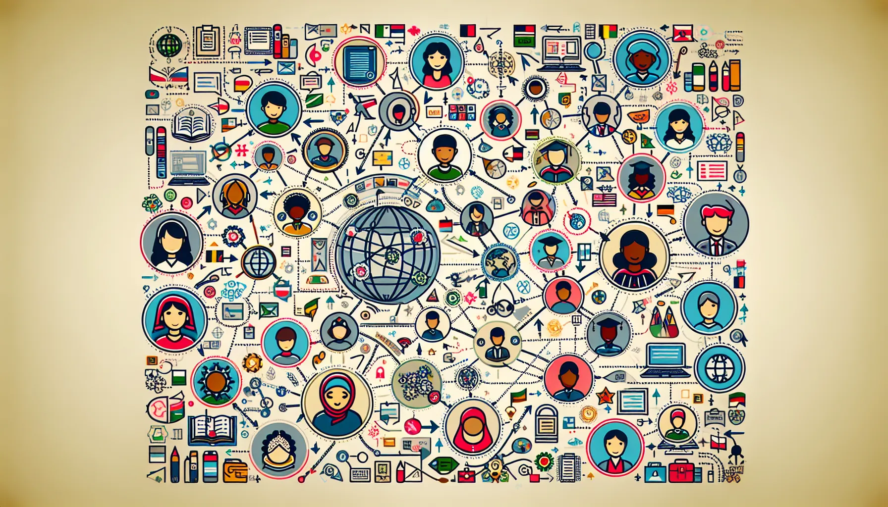 Diagram illustrating the structure of a global learning network