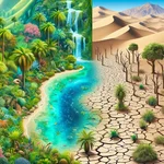 Global warming impact on desert landscape