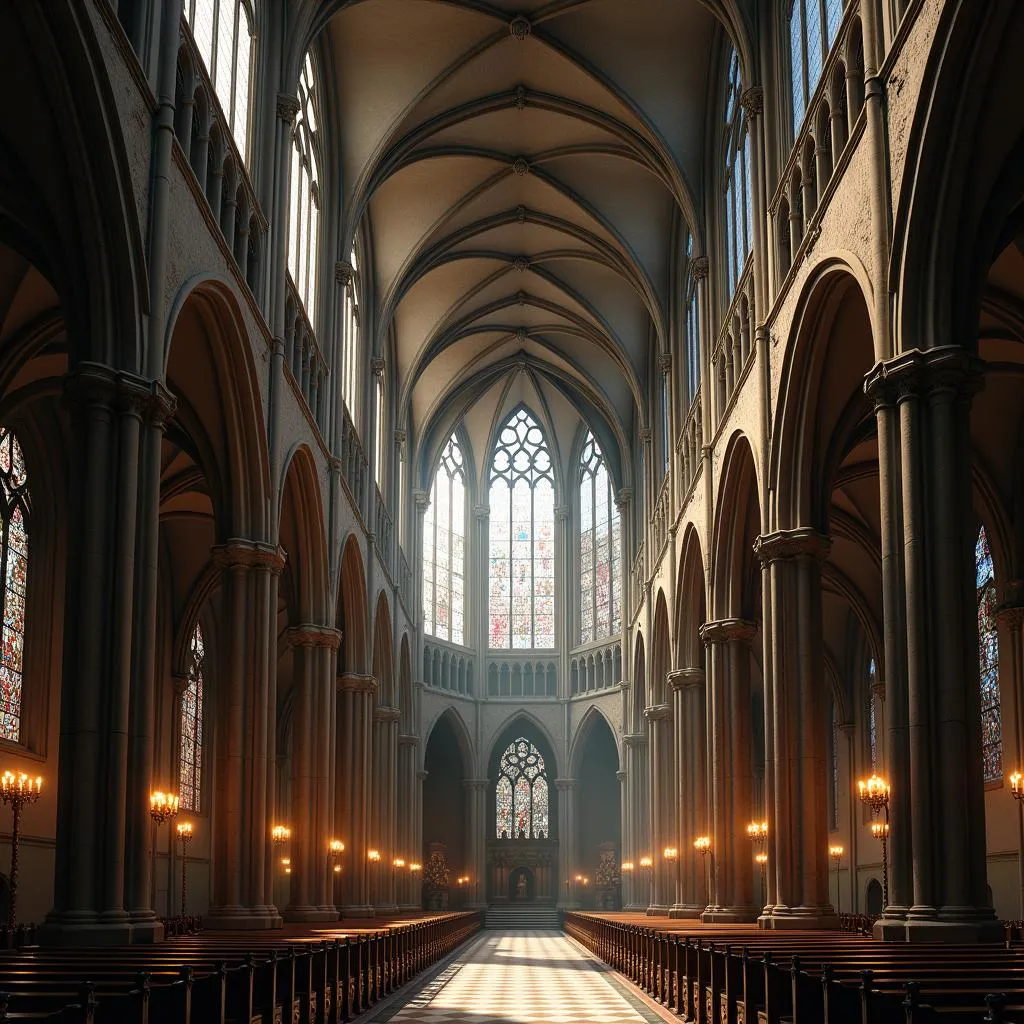 Interior of a Gothic Cathedral