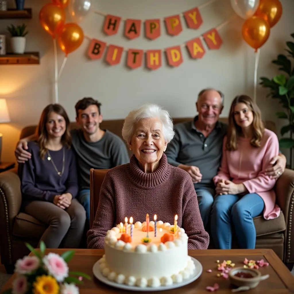 Grandmother's surprise birthday party