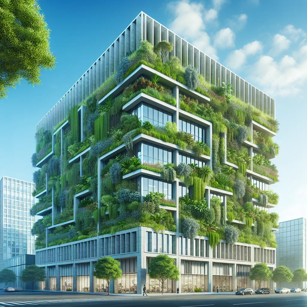 Green Building with Vertical Garden