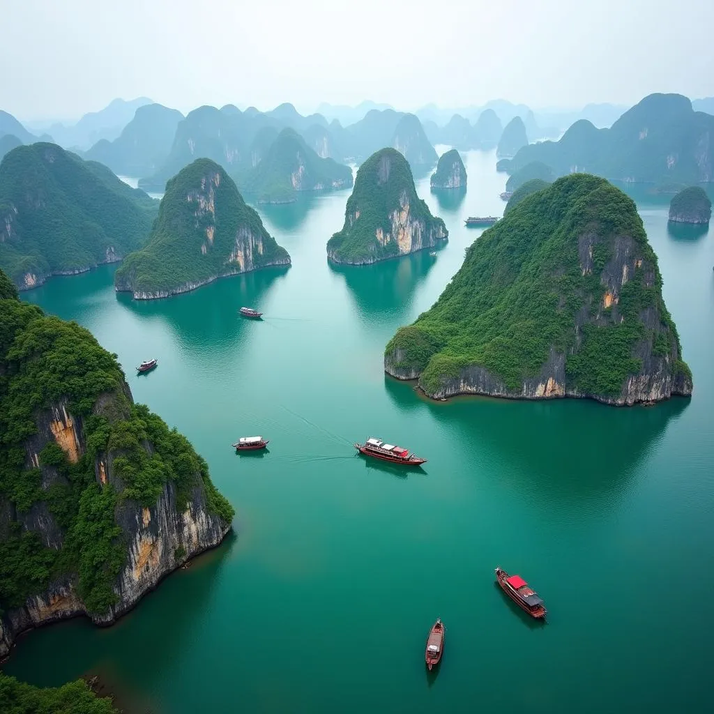 Ha Long Bay, a famous beach destination in Vietnam