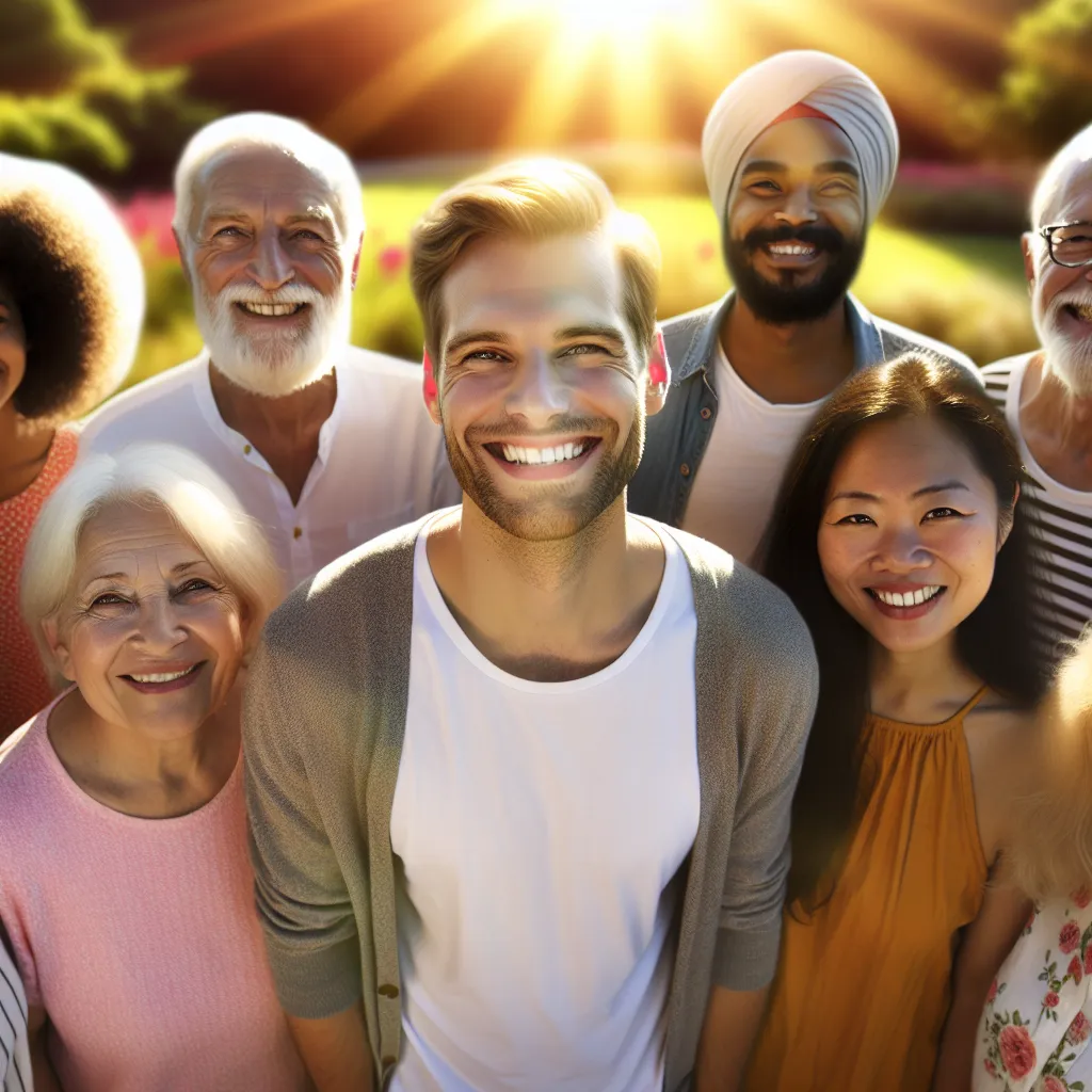 Person smiling with friends