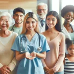 People from diverse backgrounds accessing healthcare