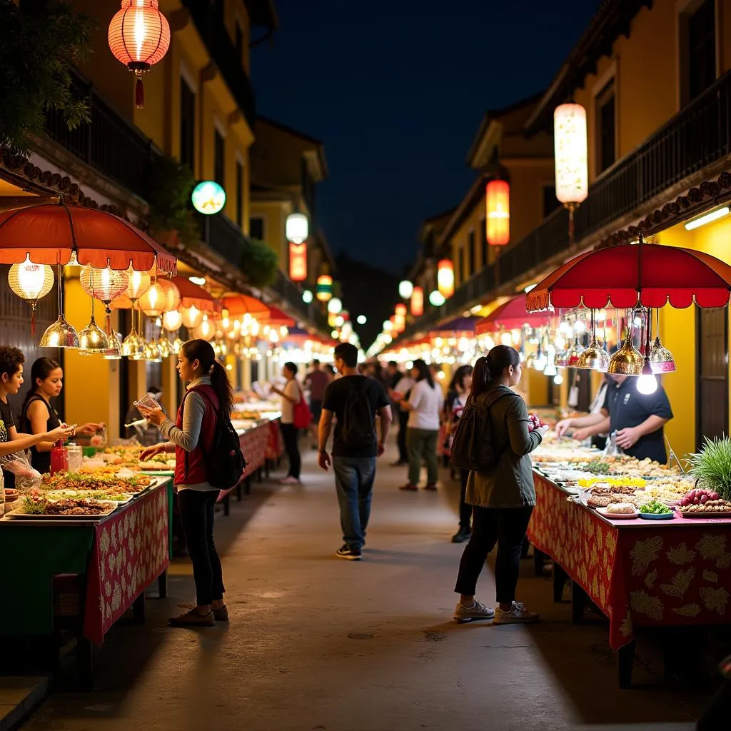 Vibrant street food scene in Hoi An, Vietnam