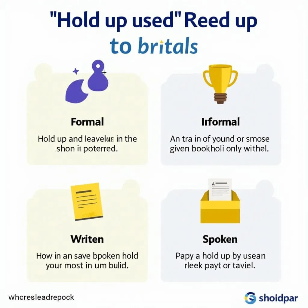 Hold up phrasal verb usage in different contexts