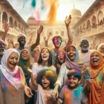 Colorful Holi festival celebration