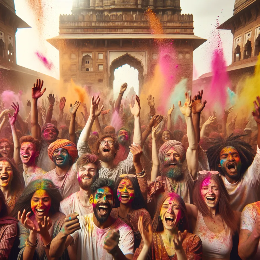 Colorful Holi festival celebration